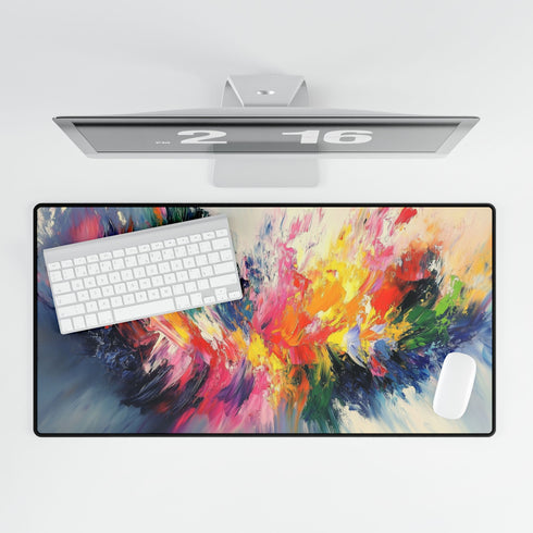 A Vibrant Abstract Painting Bursting with Color Gaming XXL Extended Desk Mat
