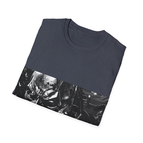 Charcoal Gotham Knight Dark City Tee, Crew neck, Regular fit.