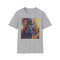 Charcoal crew neck cotton T-shirt with a vibrant Thanos painting design