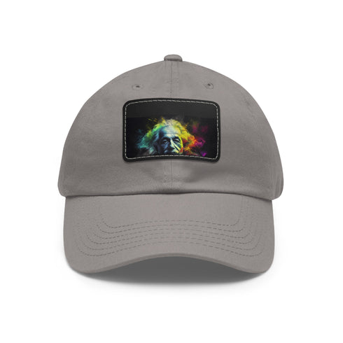 Genius Vision Neon Baseball Cap: White rectangle unisex cotton hat.