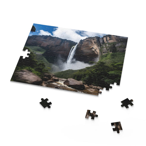 Nature-inspired Angel Falls puzzle challenge, perfect for holidays and game lovers.