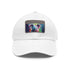 Koala watercolor baseball cap in white with light brown patch.