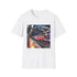 Charcoal crew neck T-shirt featuring vibrant watercolor London Underground design