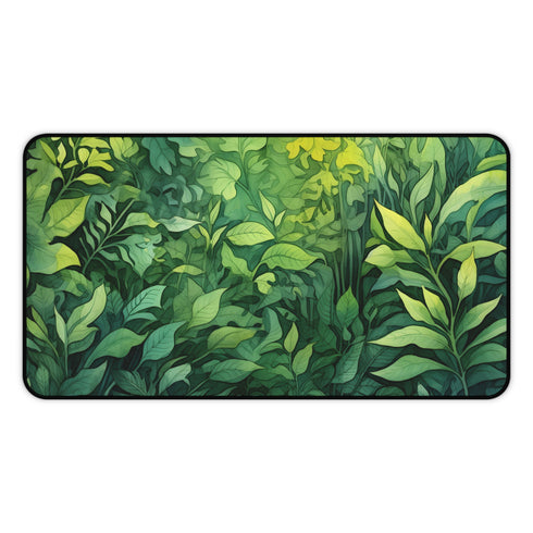 Summer Foliage Tolkien Desk Mat with Enchanting Watercolor Detailing for Whimsical Workspace