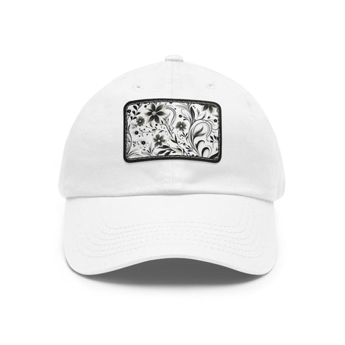 Monochrome Madness Baseball Cap with White Rectangular Patch Unisex Vegan