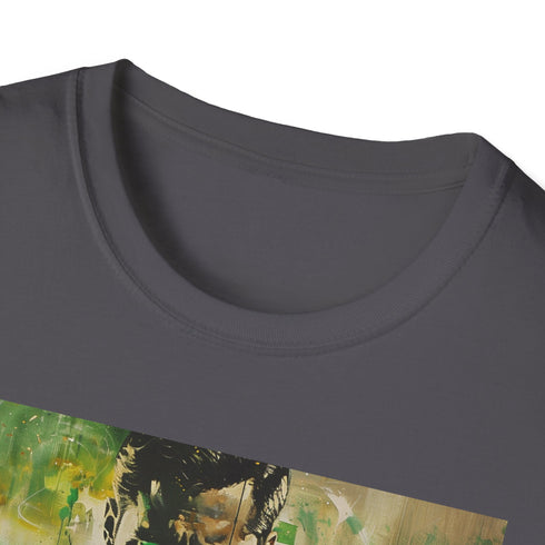 Charcoal crew neck T-shirt with vibrant Green Lantern graphic and soft cotton feel