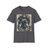 Charcoal crew neck t-shirt with watercolor Power Armor illustration