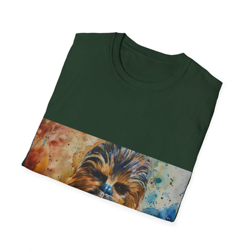 Watercolor Chewbacca charcoal T-shirt with crew neck and regular fit