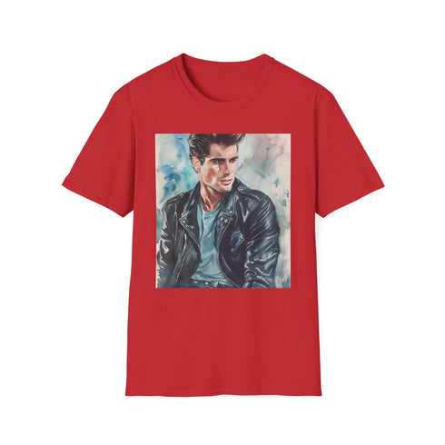 Charcoal watercolor Danny Zuko t-shirt with crew neck and regular fit