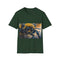 Charcoal cotton watercolor tee with vibrant bumblebee design for nature lovers