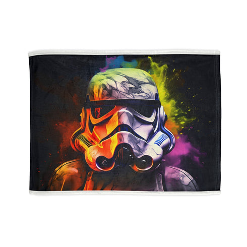 Colorful galaxy themed neon blanket perfect for Star Wars fans.