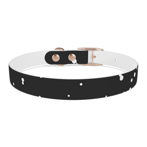 Galactic Dreams Dog Collar in M Black Onyx Stars pattern.