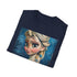 Charcoal crew neck T-shirt with vibrant Elsa Frozen painting in soft cotton