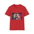 Vibrant charcoal T-shirt with neon comic design regular fit cotton material