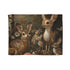 Woodland creatures blanket featuring deer and forest enchantment design 30''x40'' variant