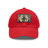 Nautical anchor and rope design baseball cap in white and light brown.
