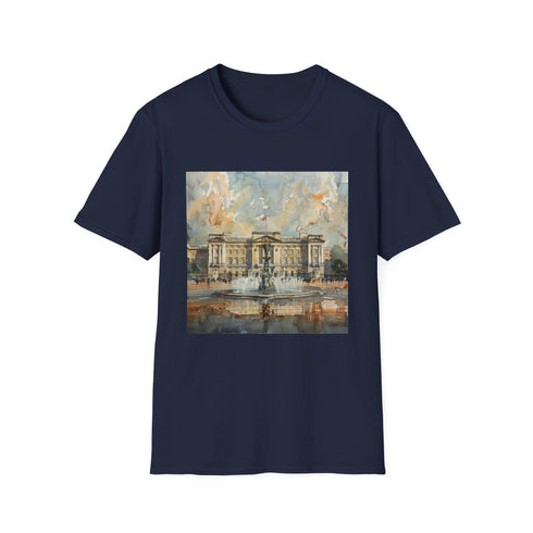 Watercolor Buckingham Palace T-Shirt in Charcoal, Size Small, Mens/Womens Clothing.
