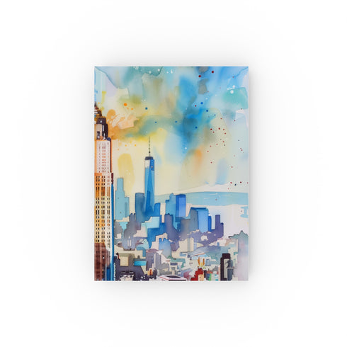 Empire State of Mind NYC journal with watercolor cover, perfect for documenting adventures and reflections. High-quality and stylish, ideal for all seasons. Makes a great gift. Shop now!