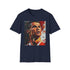 Charcoal crew neck cotton T-shirt with watercolor Cristiano Ronaldo graphic