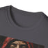 Charcoal cotton T-shirt with vibrant Eminem portrait painting and crew neck design