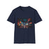 Charcoal cotton crew neck T-shirt with vibrant New York City night scene design