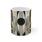 Abstract art deco ceramic coffee mug 11 oz with unique patterns.