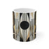 Abstract art deco ceramic coffee mug 11 oz with unique patterns.