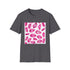 Vintage distressed white crew neck t-shirt with timeless repeating pattern.