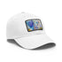 Eiffel Tower Dreams watercolor baseball cap in white with light brown patch