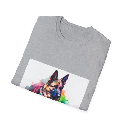 Shepherd watercolor tee in charcoal, mens S cotton crew neck.