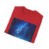 Celestial charcoal t-shirt with Milky Way design and crew neck cotton fabric