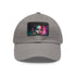 Neon watercolor charm baseball cap with light brown rectangle patch.