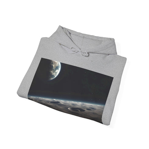 Space View of Earth Navy Hoodie, Unisex Regular Fit DTG Print.