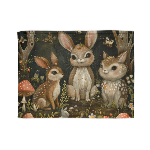 Woodland creature patterned cozy forest themed 30'' x 40'' blanket.