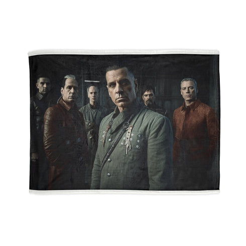 Rammstein Feuer Frei Patch Blanket - Bold German metal-inspired sublimation design.