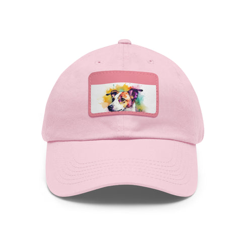 Adorable Jack Russell Cap in White with Light Brown Patch