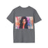 Charcoal cotton T-shirt with watercolor Kim Kardashian graphic regular fit crew neck