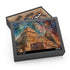 Egyptian pyramids watercolor jigsaw puzzle, vibrant and mesmerizing 10" x 8".