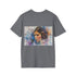 Charcoal crew neck tee with watercolor Princess Leia design