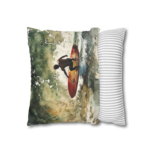 Aerial Surfers Double-Sided Square Cushion Cover
