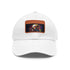 Mayweathers watercolor cap with bald sunglasses design, white and light brown.