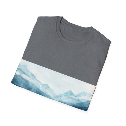 Alaska Beauty Watercolor Tee in Charcoal, Mens and Womens Cotton T-Shirt
