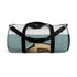 Light blue retro camper duffel bag for weekend getaways.