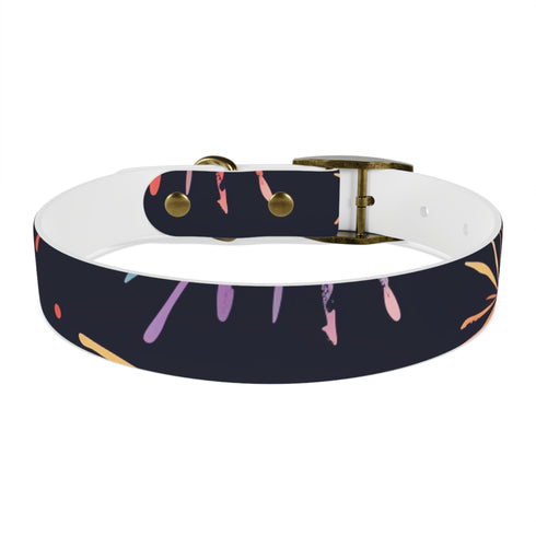 Festive Fireworks Dog Collar in Black Onyx for Medium Dogs