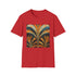 Charcoal abstract art deco pattern T-shirt with soft breathable cotton fabric