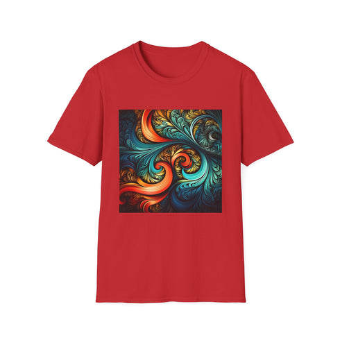 Charcoal fractal pattern T-shirt in soft cotton with crew neck design