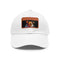 Jack Russell puppy love baseball cap, white with light brown patch.