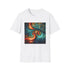 Charcoal cotton T-shirt featuring intricate fractal pattern and crew neck design