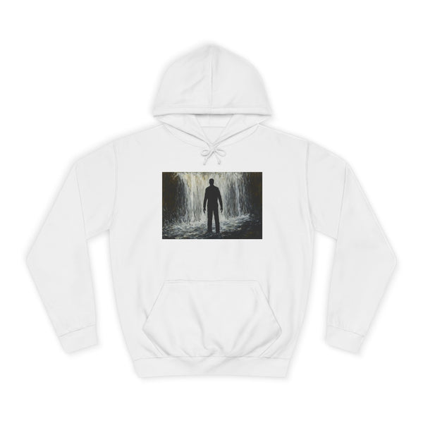 Invisible Man Standing in Waterfall Graphic Unisex College Hoodie