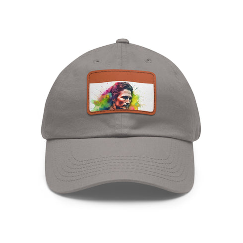 McConaughey Neon Dreams Cap in White with Light Brown patch.